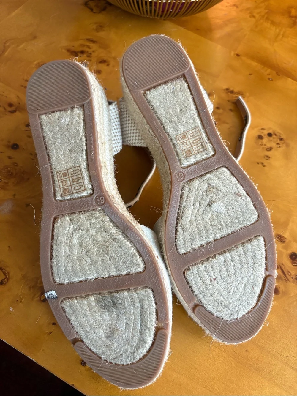 Madewell Cream Canvas Espadrille Ankle-Strap Flats